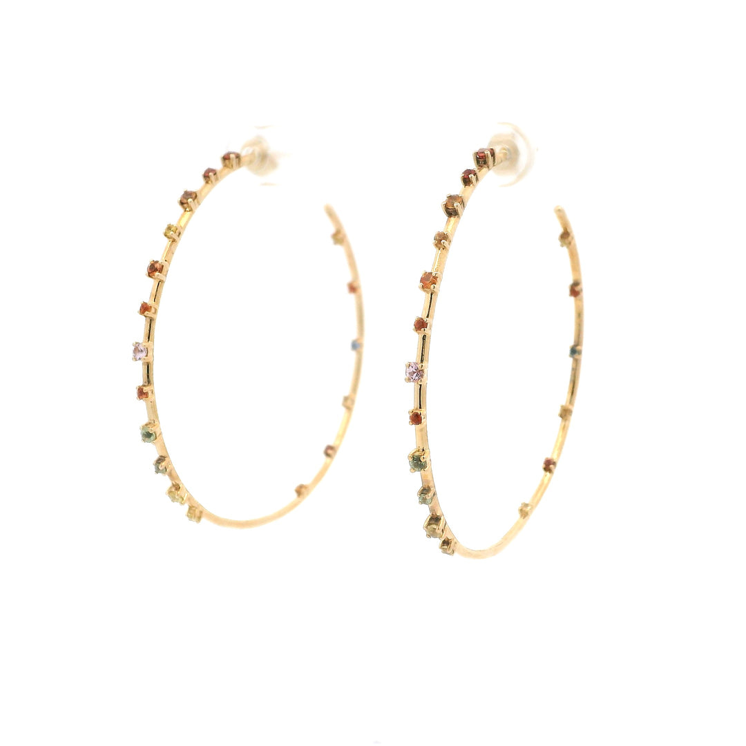 Confetti Sapphire Hoops