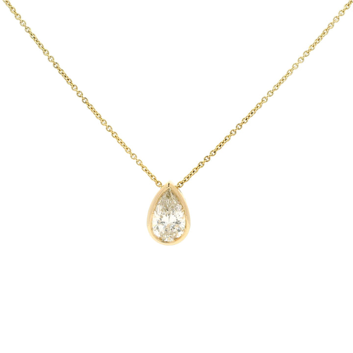 Custom Design: Pure Pear Diamond Drop Necklace