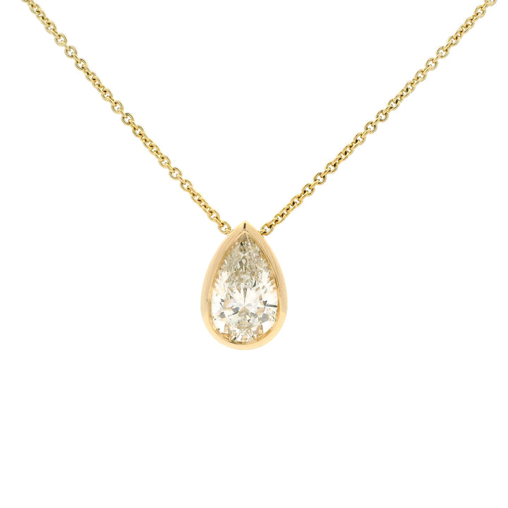 Custom Design: Pure Pear Diamond Drop Necklace