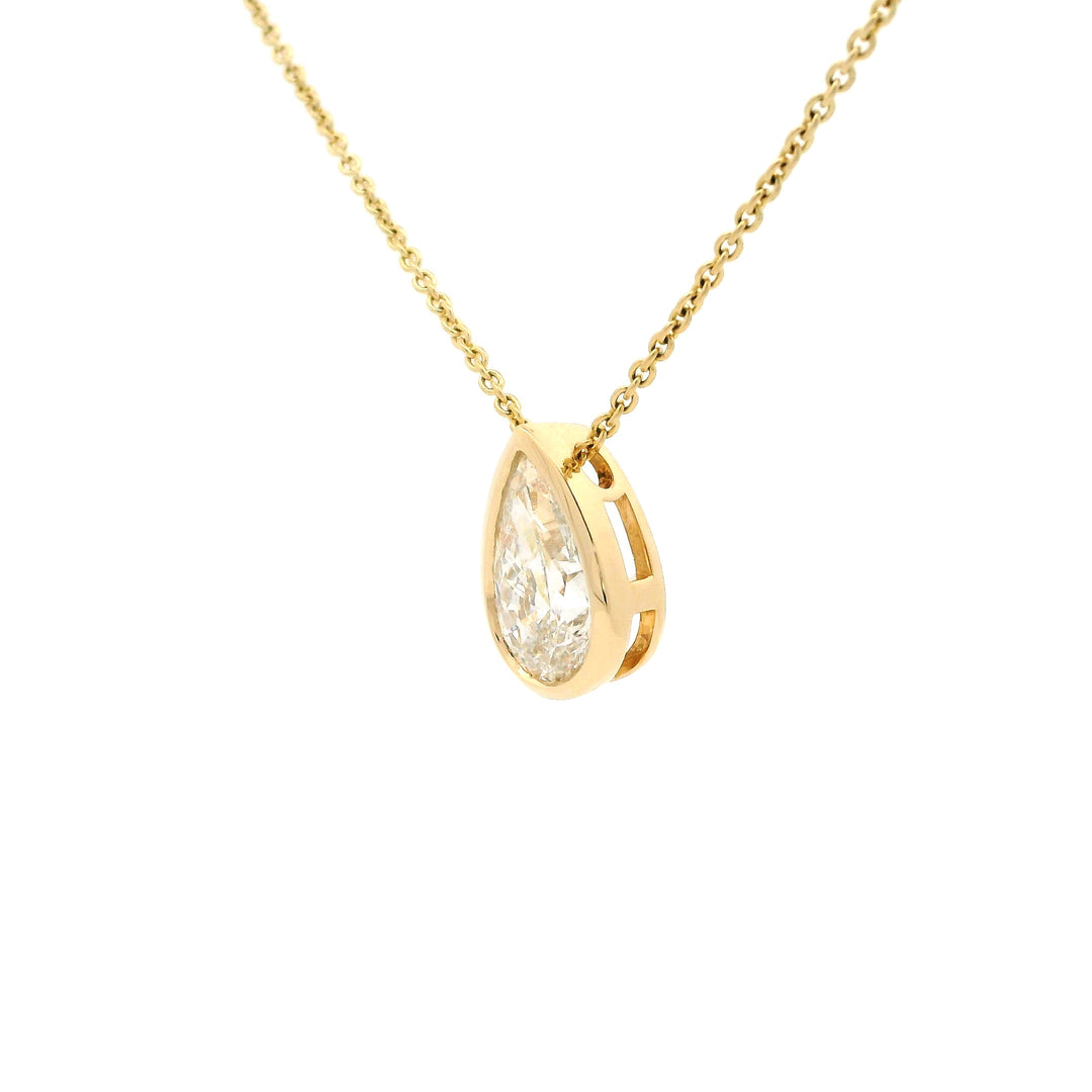 Custom Design: Pure Pear Diamond Drop Necklace
