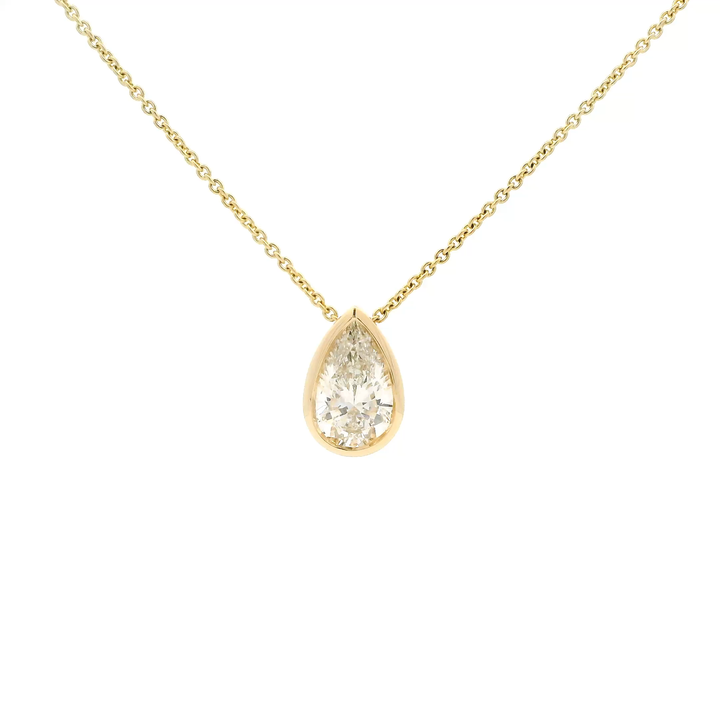 Custom Design: Pure Pear Diamond Drop Necklace