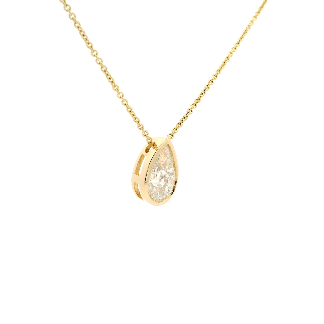 Custom Design: Pure Pear Diamond Drop Necklace