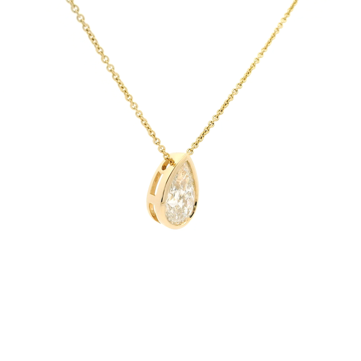 Custom Design: Pure Pear Diamond Drop Necklace