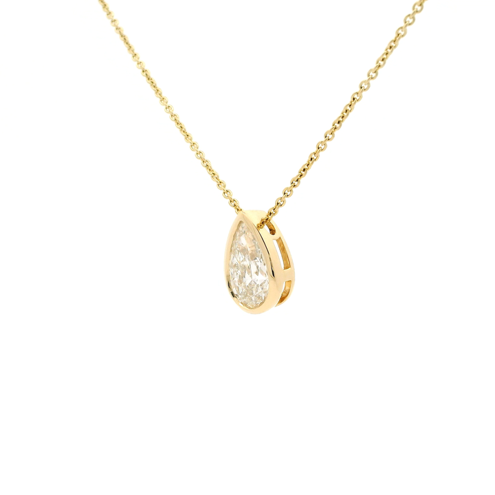 Custom Design: Pure Pear Diamond Drop Necklace