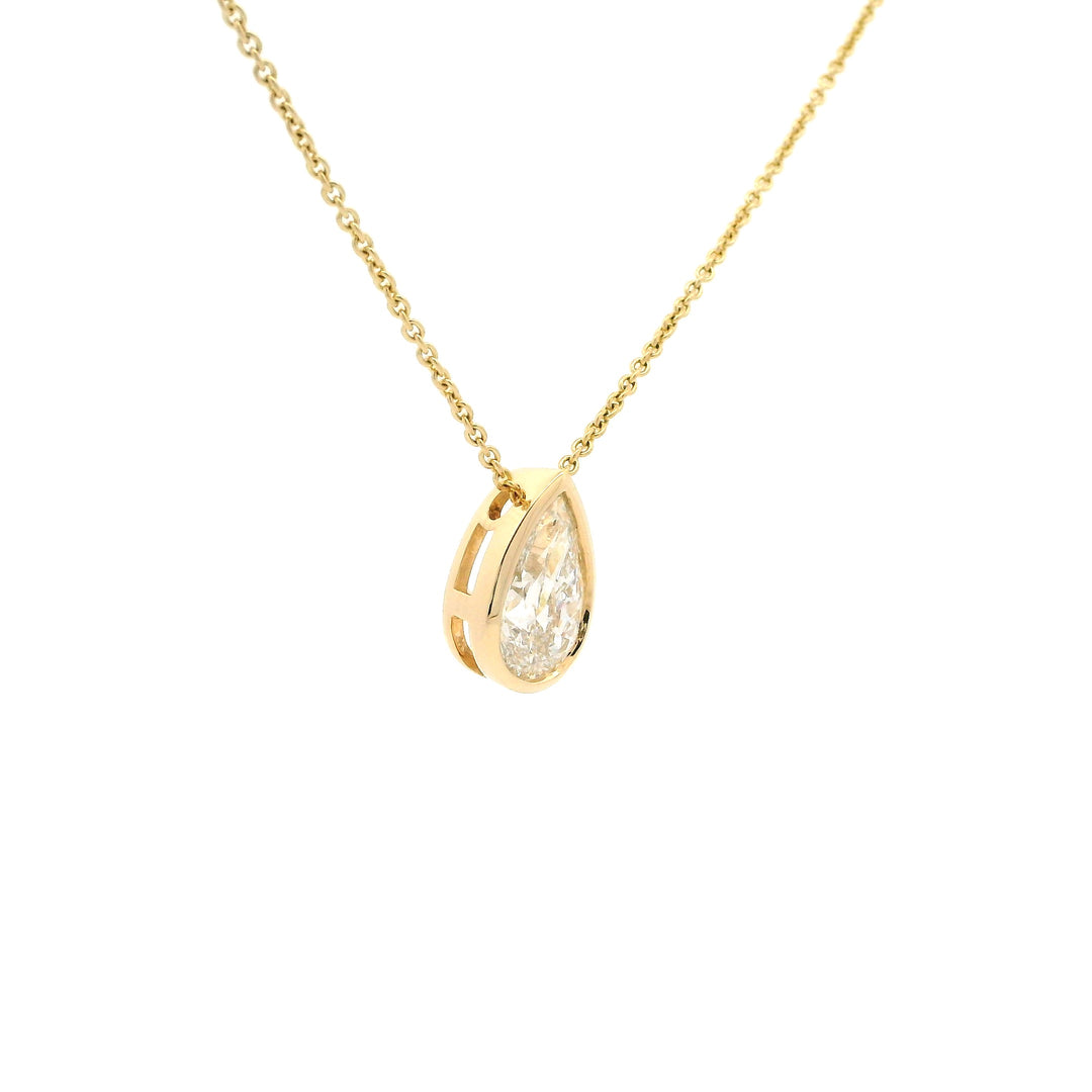 Custom Design: Pure Pear Diamond Drop Necklace