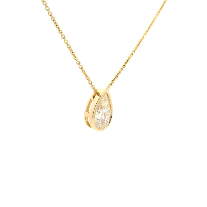 Custom Design: Pure Pear Diamond Drop Necklace