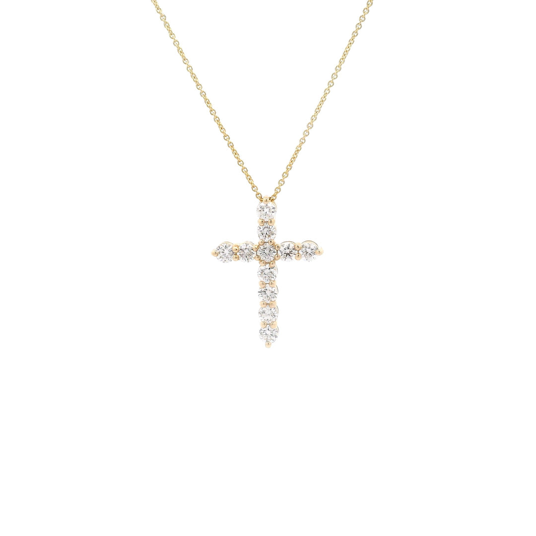 14K Gold & Diamond Cross Necklace