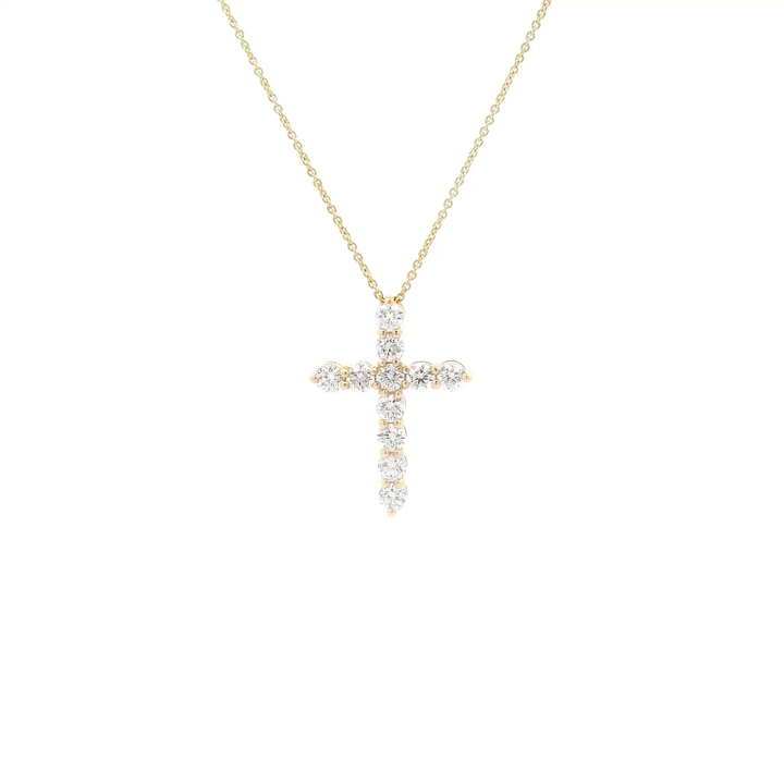 14K Gold & Diamond Cross Necklace