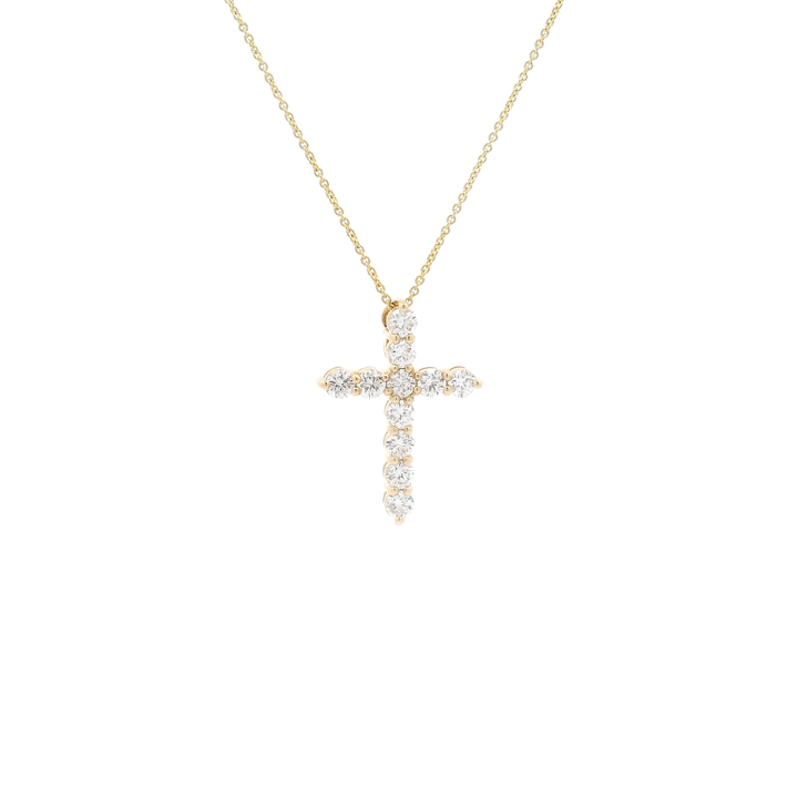 14K Gold & Diamond Cross Necklace
