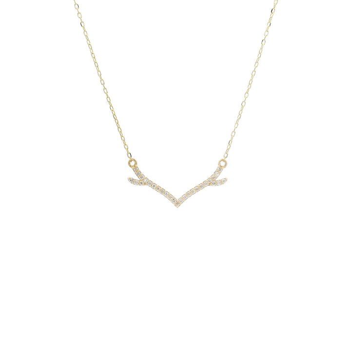 Pavé Diamond Antler Necklace