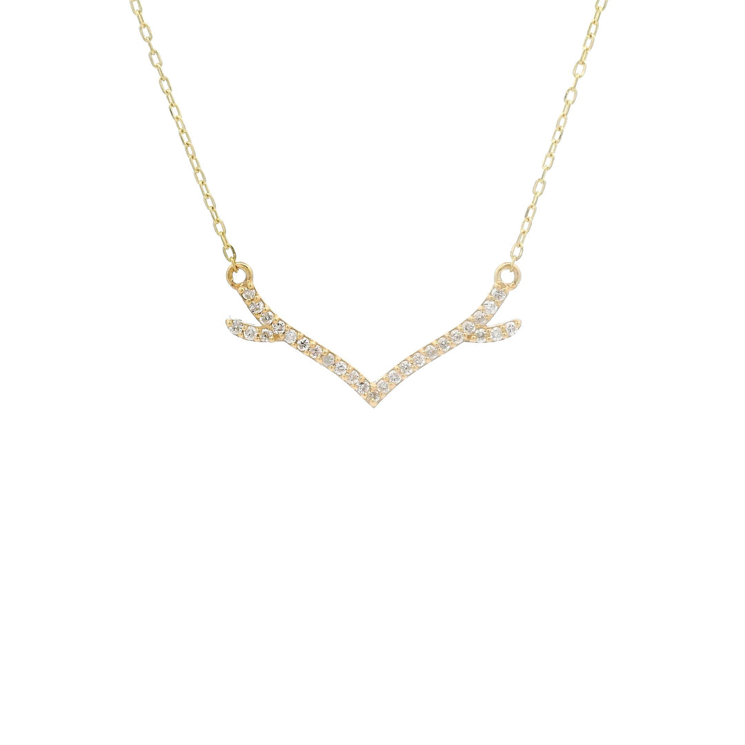 Pavé Diamond Antler Necklace