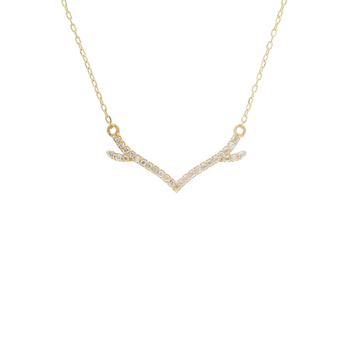 Pavé Diamond Antler Necklace