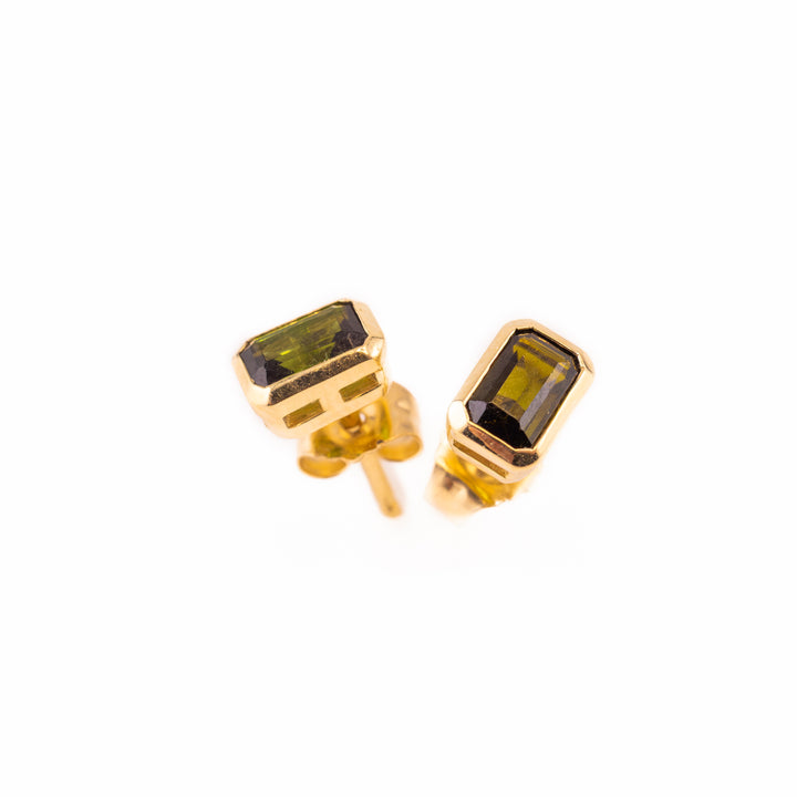 Forest Green Tourmaline Studs