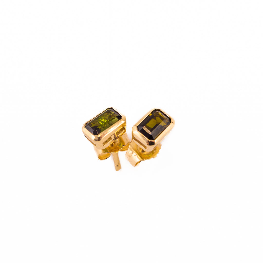 Forest Green Tourmaline Studs