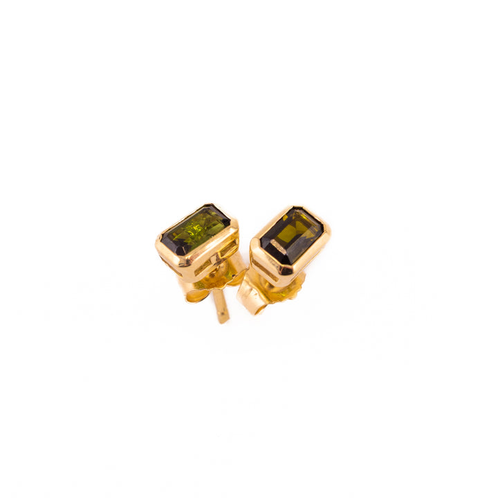 Forest Green Tourmaline Studs