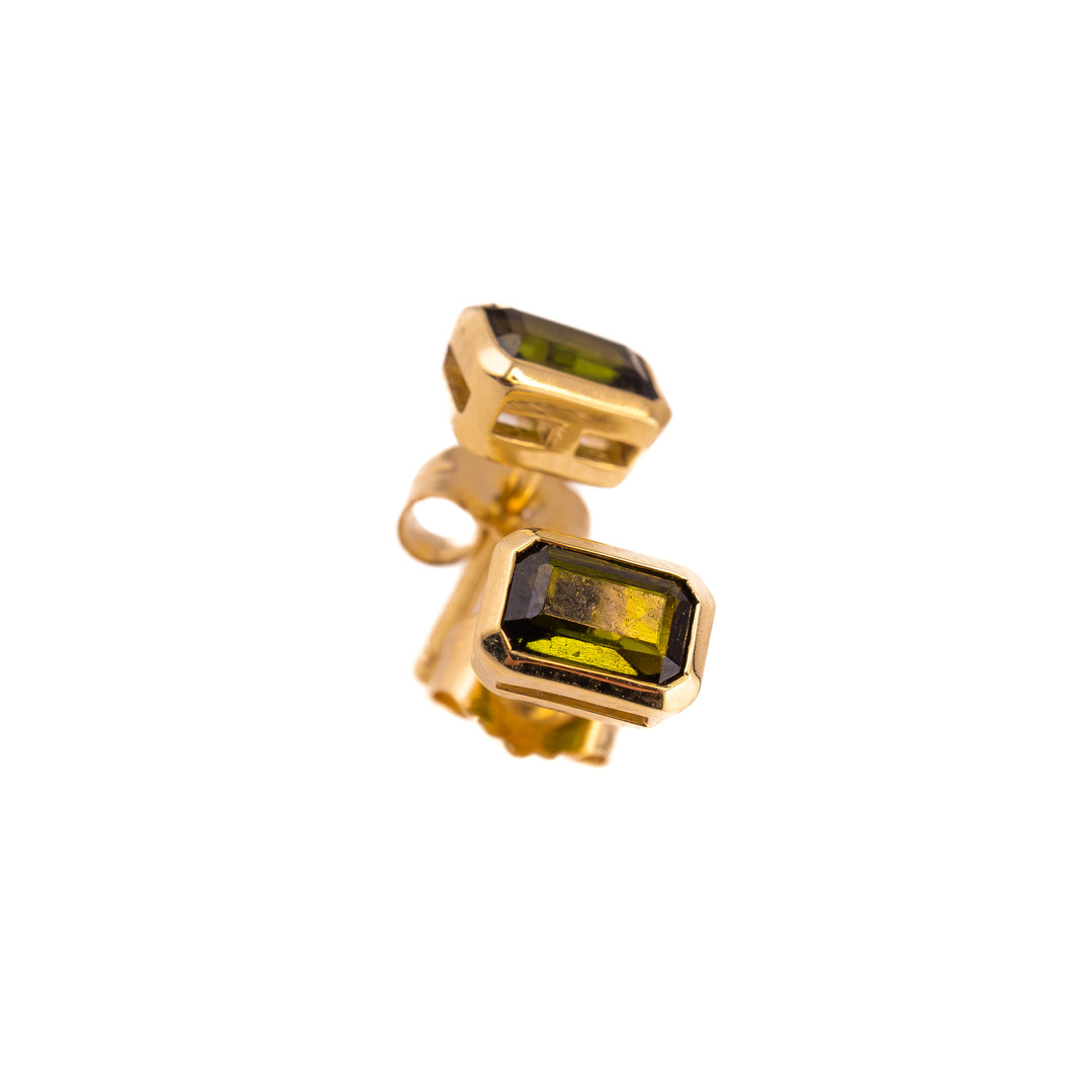 Forest Green Tourmaline Studs
