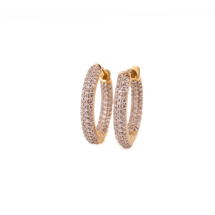 Halo Pave Diamond Huggies