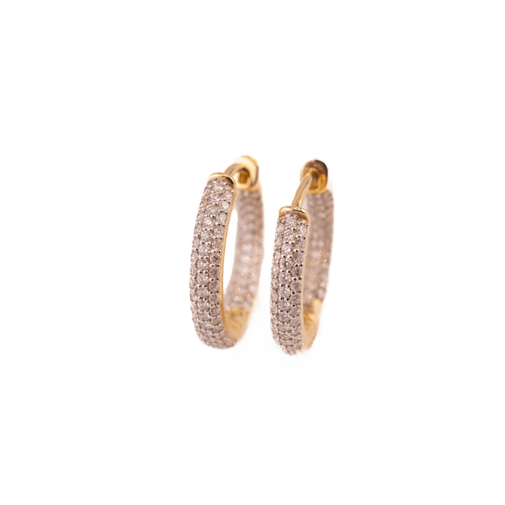 Halo Pave Diamond Huggies