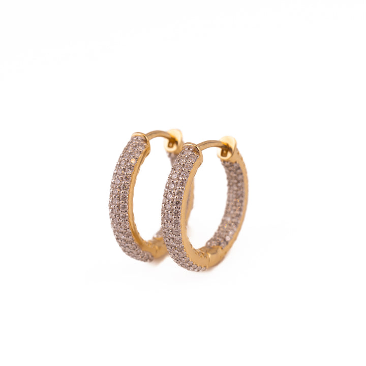Halo Pave Diamond Huggies