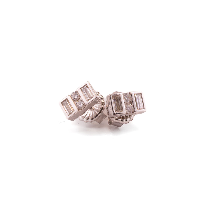 Deco Diamond Square Studs