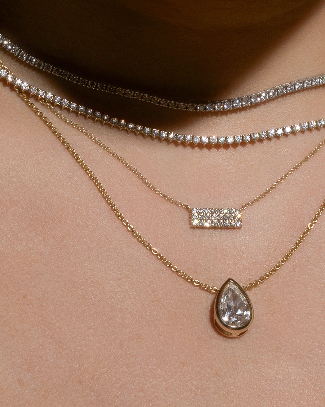 Dainty Domino Diamond Necklace