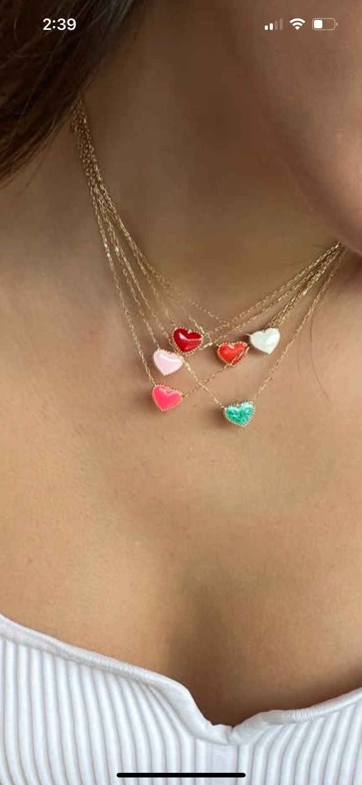 Sea Green Heart Necklace
