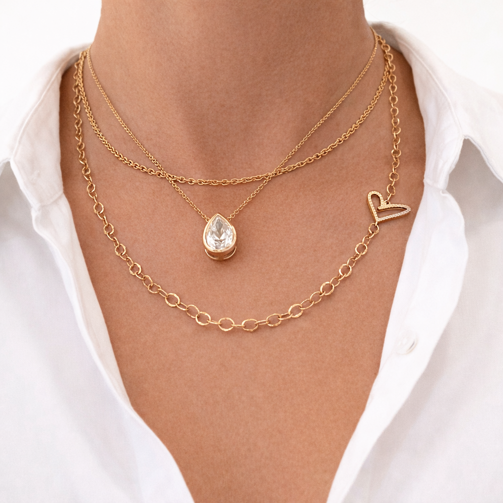 My Hearts Collection: Pave Diamond Single-Heart Necklace