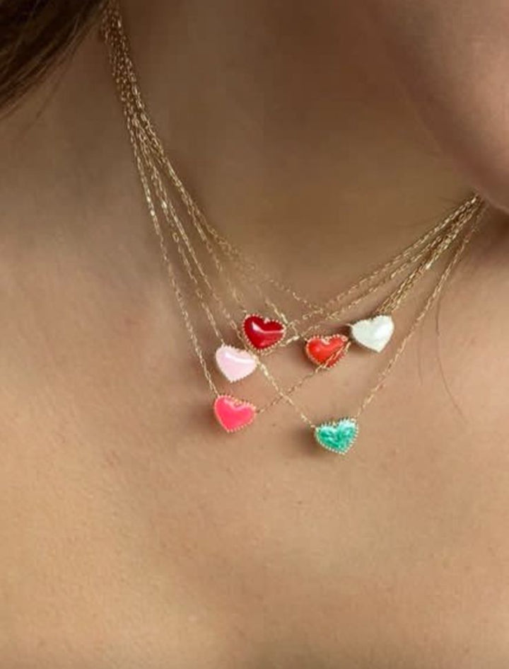 Sea Green Heart Necklace