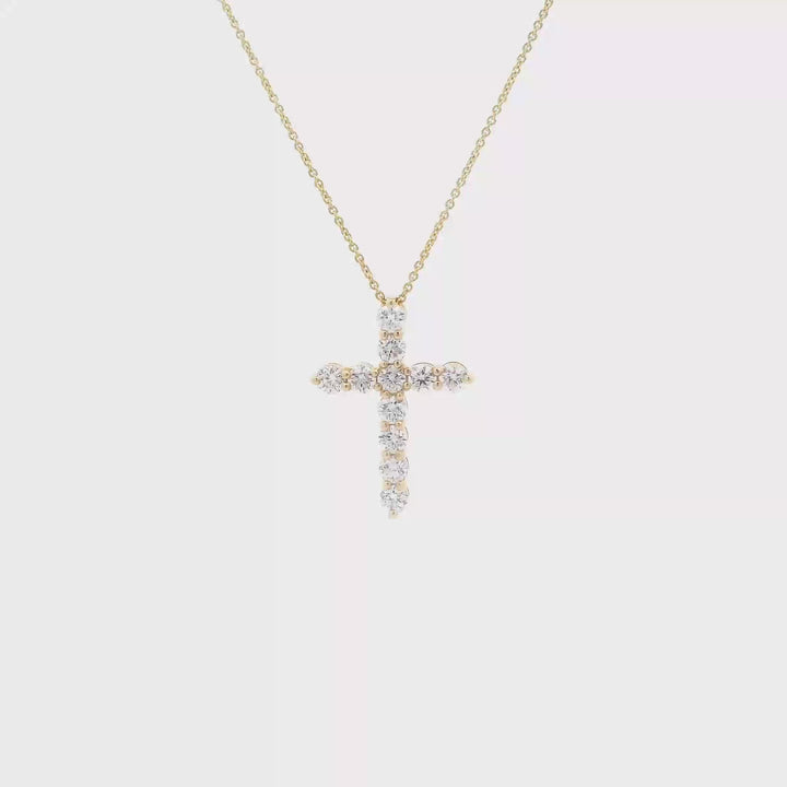 14K Gold & Diamond Cross Necklace