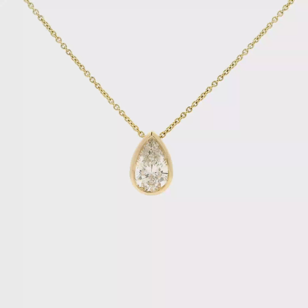Custom Design: Pure Pear Diamond Drop Necklace