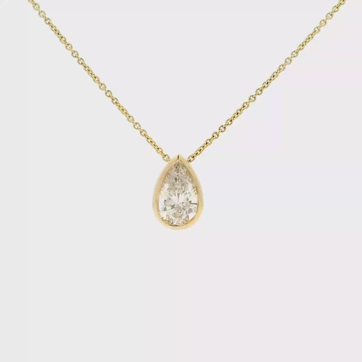 Custom Design: Pure Pear Diamond Drop Necklace