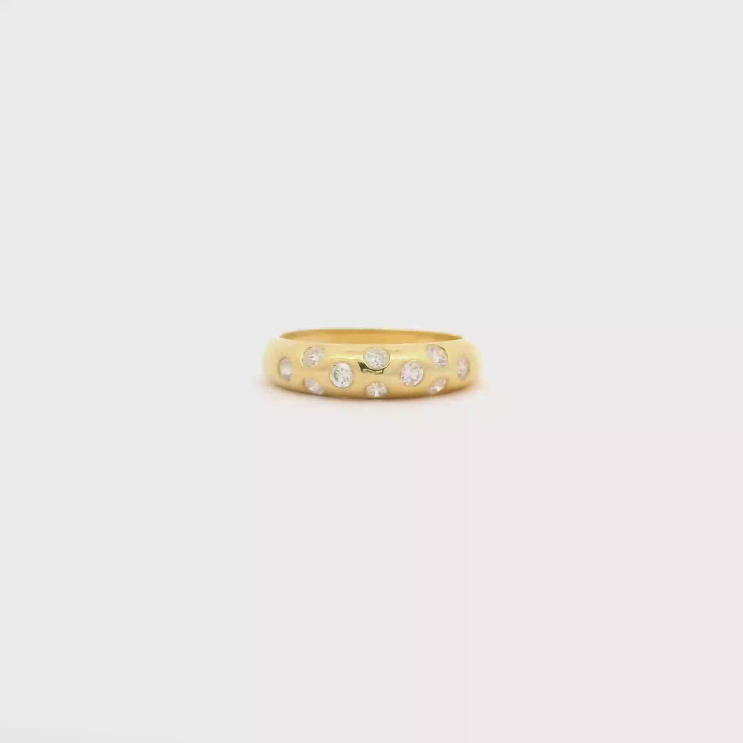 Scattered Diamond Statement Ring