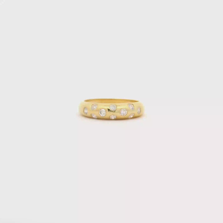 Scattered Diamond Statement Ring